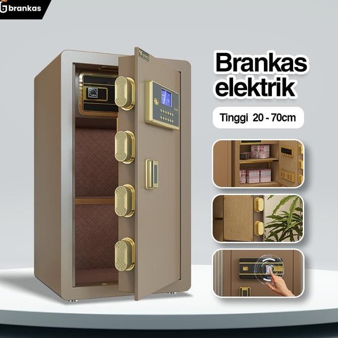 Brankas Digital Ukuran 35x25x25 Bahan Besi Tebal Anti Maling Pin dan Fingerprint Sidik Jari Password