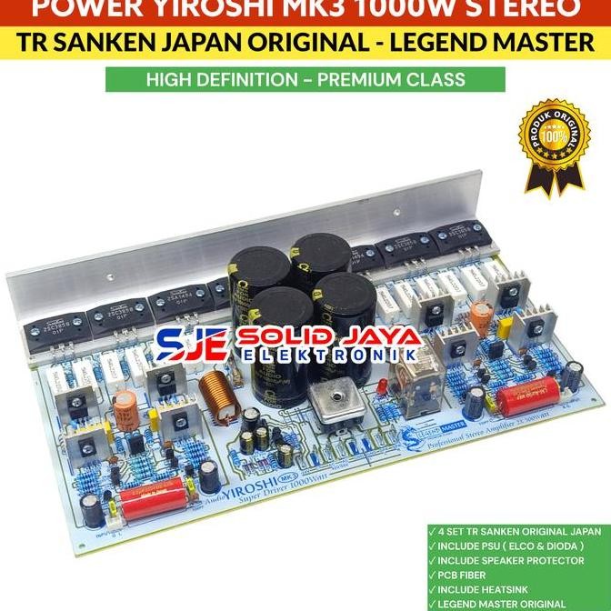 Kit Power Yiroshi Mk3 1000W Stereo Amplifier Plus Psu Protekto Speaker Protector Protek Tr Sanken As