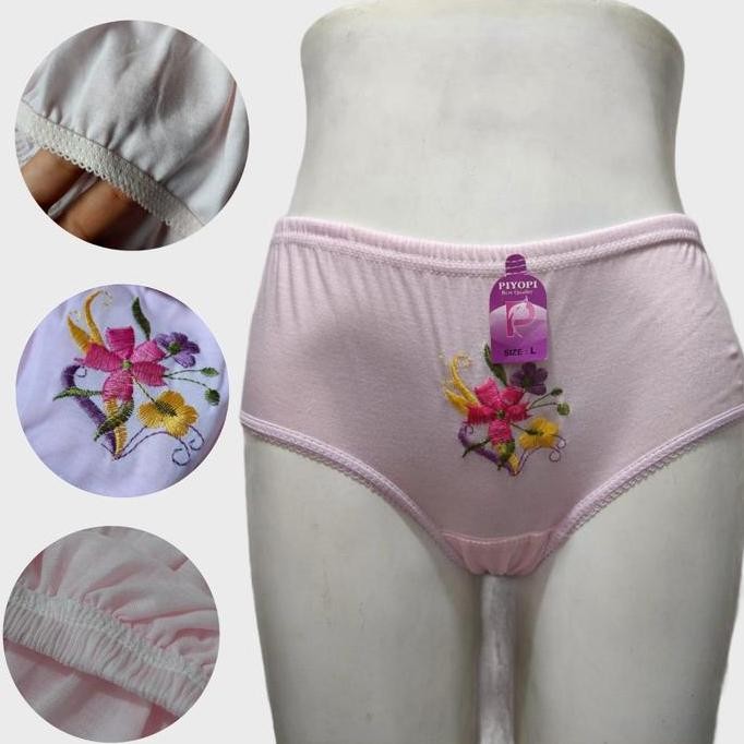 Promo Celana Dalam Wanita Bordir Bunga JUMBO CD Wanita Polos Bordir CD Ibu Hamil Ecer XXXL XXL XL L 