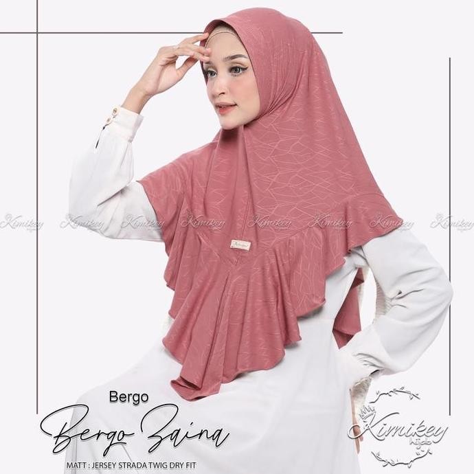 Promo Jilbab Instan Zaina  Rempel Bahan Jersey Twig Dry Fit By Kimikey hijab model Ibu Muslim Ibu Mu