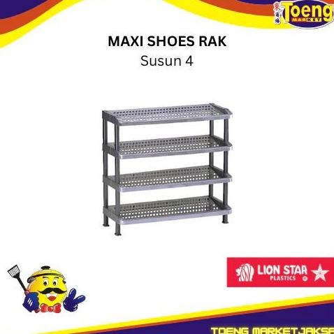 NEW - Rak Sepatu Plastik Susun 4 - RAK SEPATU MAXI SUSUN LION STAR