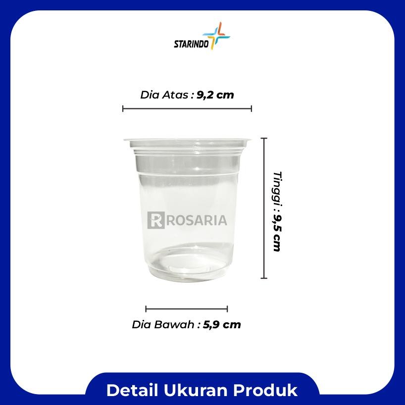 Cup Polos Datar 12 Oz Starindo 5 Gr Plastik Bening Gelas Minuman Stok