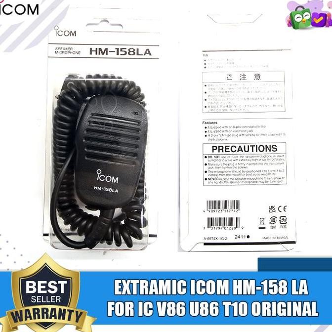 TERMURAH - ICOM Extramic Hm 158 LA For Icom V86 U86 T10 Handmic HM 158-LA Hm158 La Untuk HT Icom Ic 