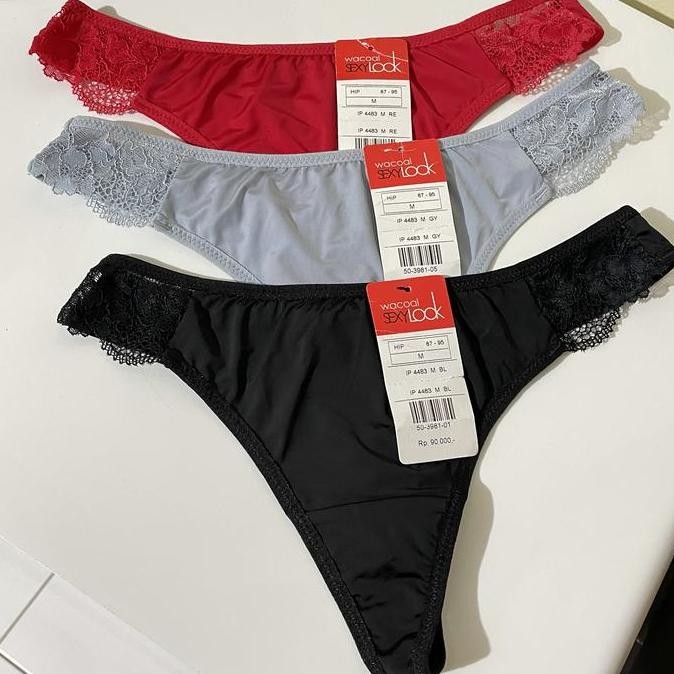 Promo Wacoal Sexy Look G String IP 4483 Lace samping / Celana Dalam COD