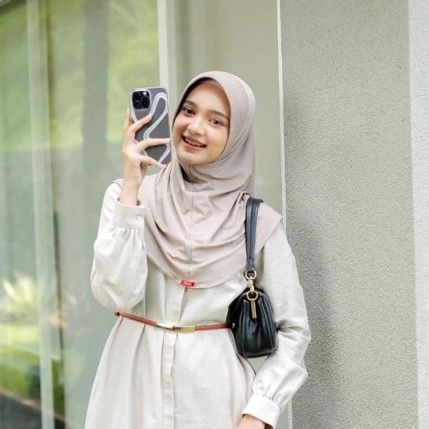Promo Zoya Bergo Marsha HL Casual Hitam Putih Coklat Polos Kerudung Anak Sekolah dan Dewasa Jilbab I