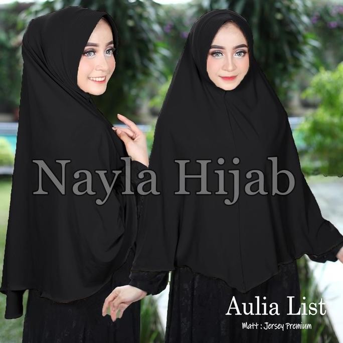 Promo Kerudung Instan Jersey Jumbo Aulia List XL Jilbab Instan Jersey Premium Nayla Hija'b COD