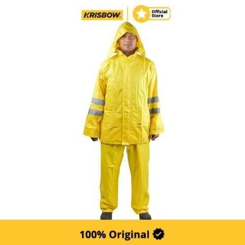Krisbow Rainsuit Jas Hujan Pvc Ukuran L - Kuning
