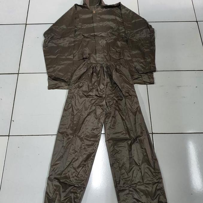 Rain coat Coklat | Jas hujan biway | Stelan jas hujan biway | Jas hujan baju | jas hujan