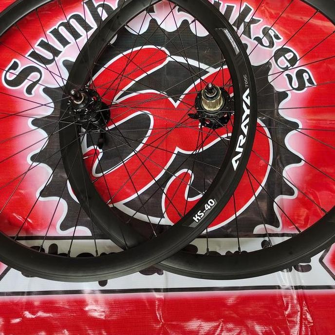 TERBARU wheelset 700c merk araya ks40 hub raze pro tawon hole 32