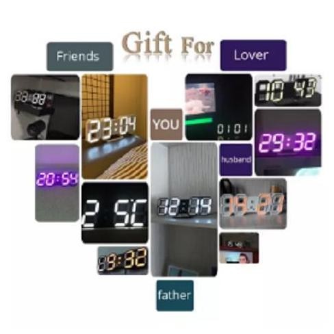Jam Dinding Digital Led/Jam Meja-Alarm-Suhu/Jam 3D Besar Modern