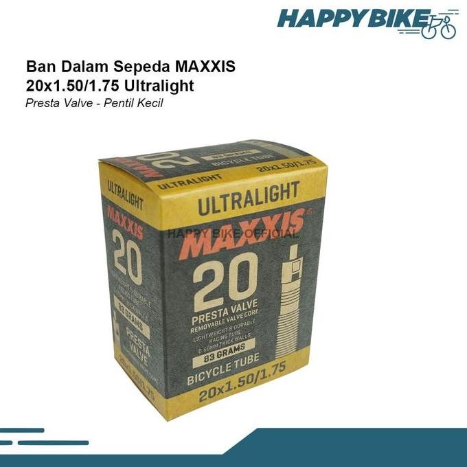 Maxxis Tube Ban Dalam Sepeda Lipat Bmx 20 X 1.50/1.75 Fv Ultralight