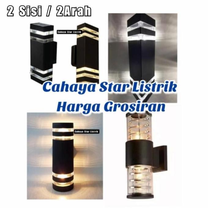 Lampu Dinding Tempel Hias Taman Pilar Teras Outdoor 2 Arah