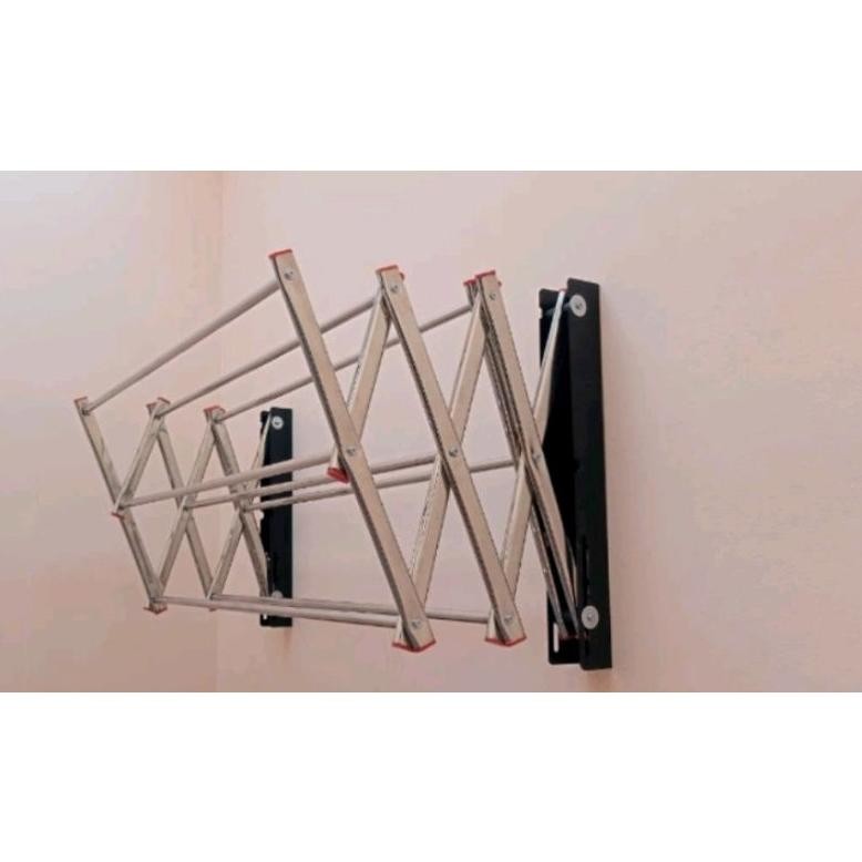 jemuran pakaian / jemuran handuk /jemuran dinding jemuran tembok lipat stainless tiang tebal