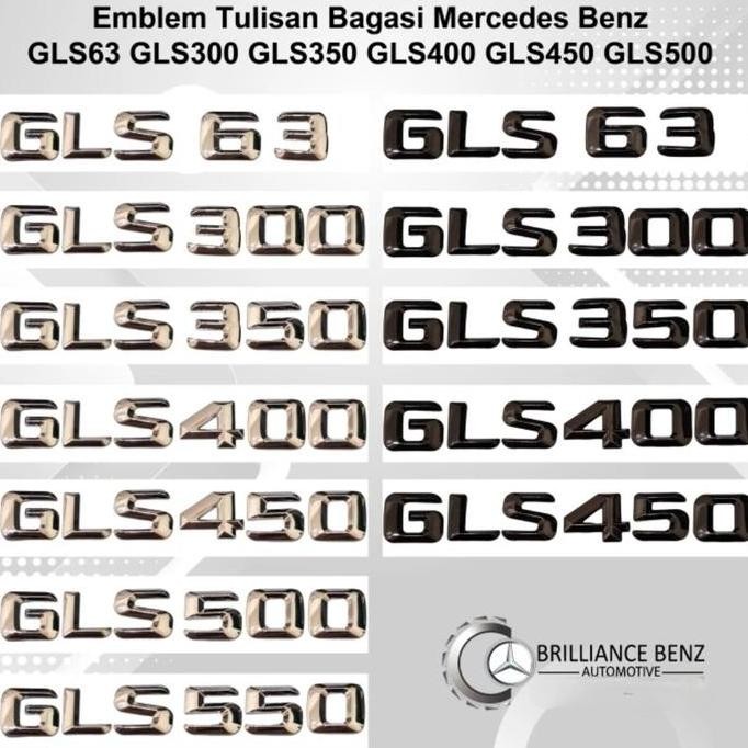 Emblem Tulisan Mercedes Gls63 Gls300 Gls350 Gls400 Gls450 Gls500 Mercy High Quality