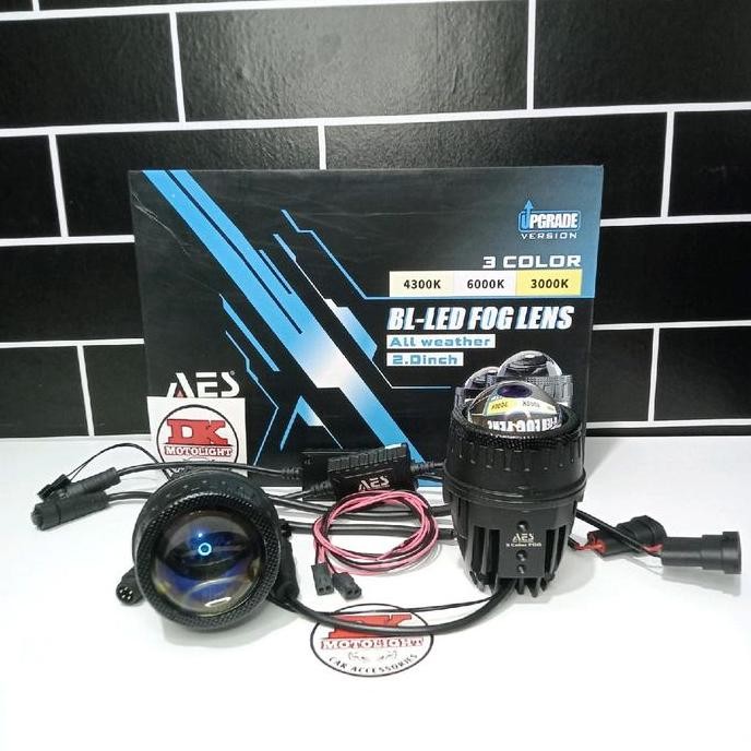 Lampu Foglamp Mobil Biled Aes 2 Inch 3 Warna Blue Lens | Non Laser