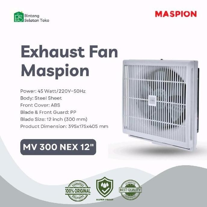 EXHAUST FAN MASPION MV 300 NEX 12 inch / EXHAUST DINDING MASPION TERBATAS