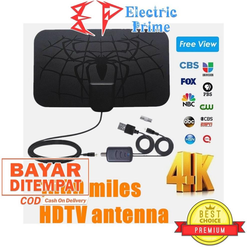 Antena TV Digital Indoor TRIPLEDI 4K HDTV DVB-T2  Penguat Sinyal Siaran With Amplifier Up 1500 Mil K