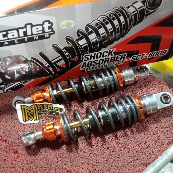 Shock Belakang Scarlet Non Tabung Ukuran 340mm 280mm Nmax New Old, Vario 160, PCX 160, Aerox New Old