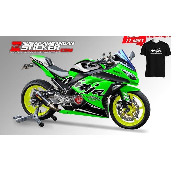 Decal Sticker Ninja 250 FI Hijau Simple Original