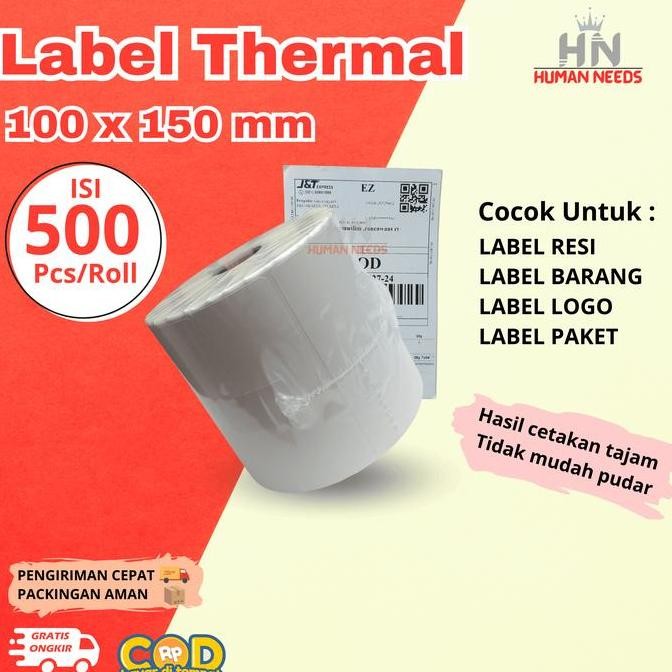 Kertas Thermal 100x150 500PCS/Sticker Thermal/Label Thermal/Kertas A6 met