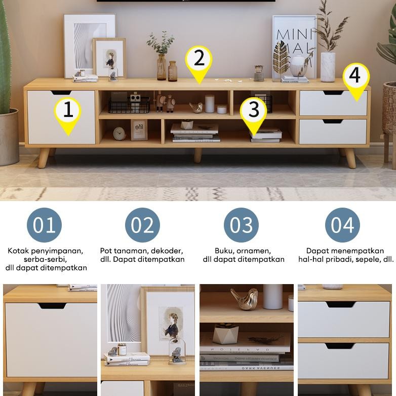 Meja Tv 120CM / 140CM Meja TV Murah Meja TV Kayu Rak Tv Lemari TV Kabinet Tv Minimalis Modern