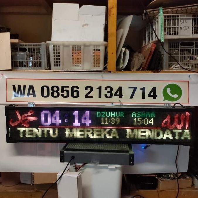 JAM SHOLAT FULL Colour 20 CM X 100 CM jam digital masjid non tartil