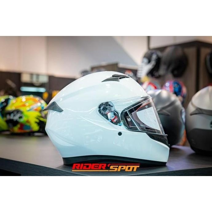 Helm Motor Agv K3 Mono Seta White Full Face Original Italy Riding Tour