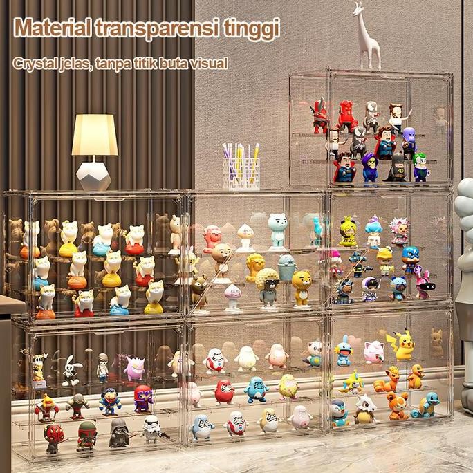 [COD] Kotak Display Penyimpanan Bening Kualitas Tinggi Figure Aksi Akrilik Bening Berdiri Kotak Disp