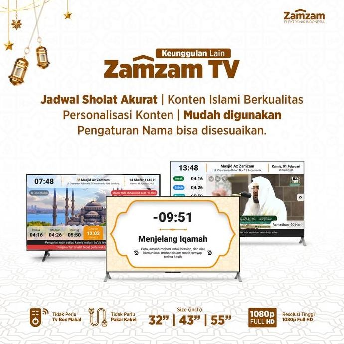 Lisensi Zamzam TV - TV Azan Masjid - Jam Masjid Pengingat Waktu Salat