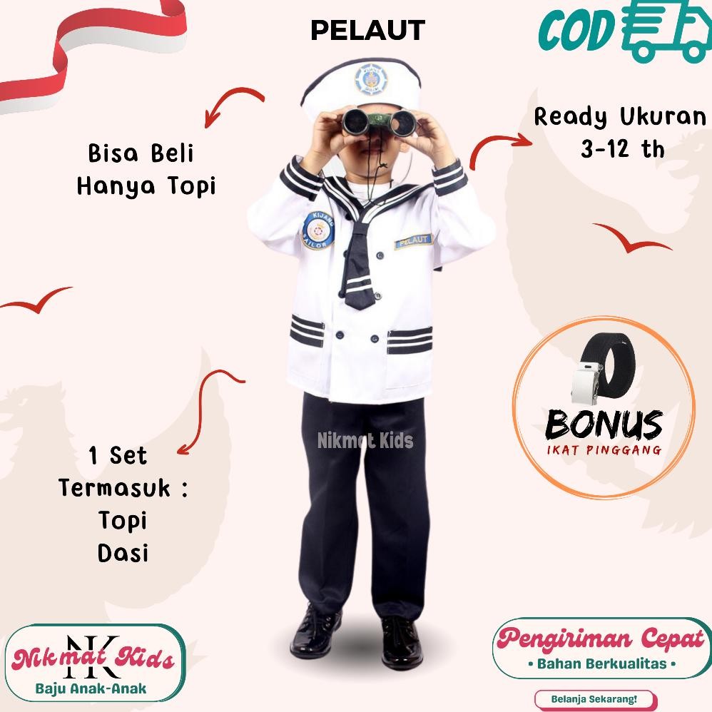 Baju pelaut anak kostum popaye anak baju sailor anak pocil laki laki seragam nahkoda kapal anak baju