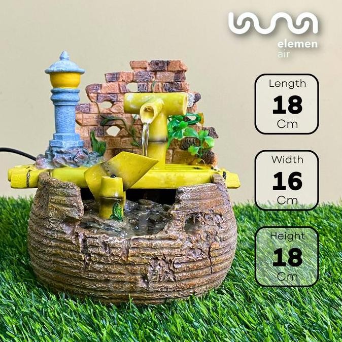 Hiasan Dekorasi Meja Toko / Rumah Air Mancur Mengalir - Bambu Bawah