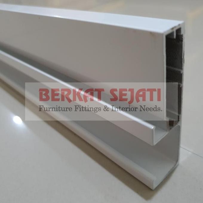 Promo Profil Handle Frame Kaca Lemari Kitchen Set Aluminium FHD 130 PUTIH 3M COD