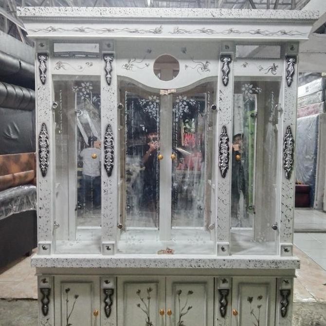 Promo Lemari hias kristal pajangan kaca 4 pintu COD