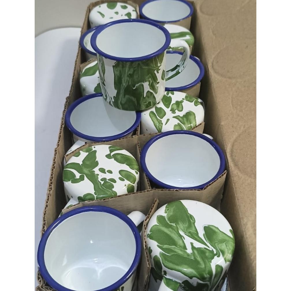 Terlaris Muq blirik 7 cm tanpa tutup 6 pcs/12 pcs,cangkir kopi jadul,cangkir jadul,cangkir enamel ja