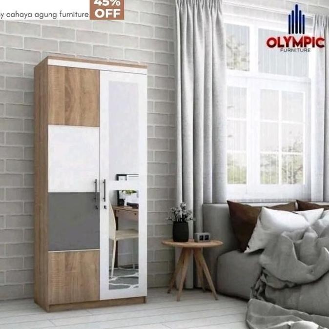 Promo 0Lemari Pakaian Olympic NAVARO 2 Pintu Terakit Furniture COD