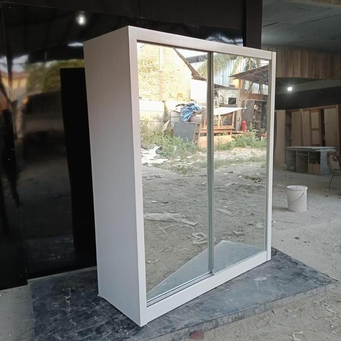 Promo Lemari pakaian 2 pintu sliding full cermin duco /lemari duco/hpl/nota COD