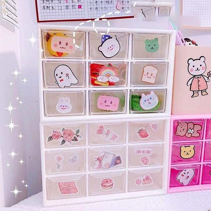 9 Laci Mini Rak Mini Kotak Aksesoris Kotak Laci Mini Container rak kecil aesthetic Laci Kecil dengan