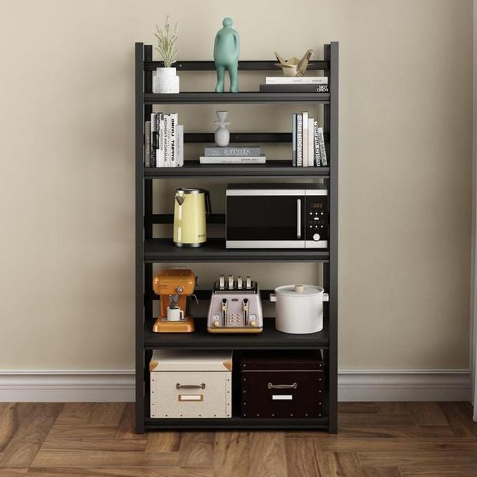 KRISBOW RAK BESI 5 TINGKAT DENGAN RODA - HITAM