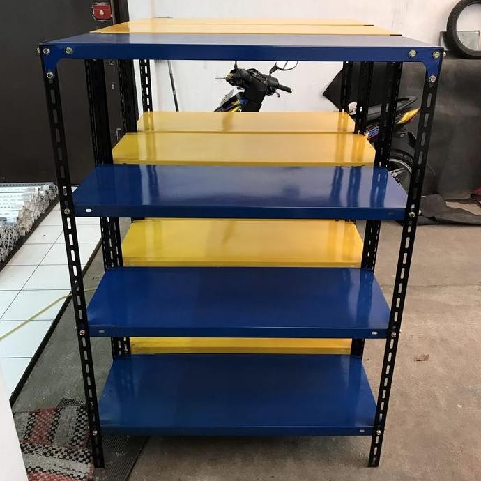 Rak gudang | Rak barang | Rak besi siku lubang uk. 30x100xt150 4 susun