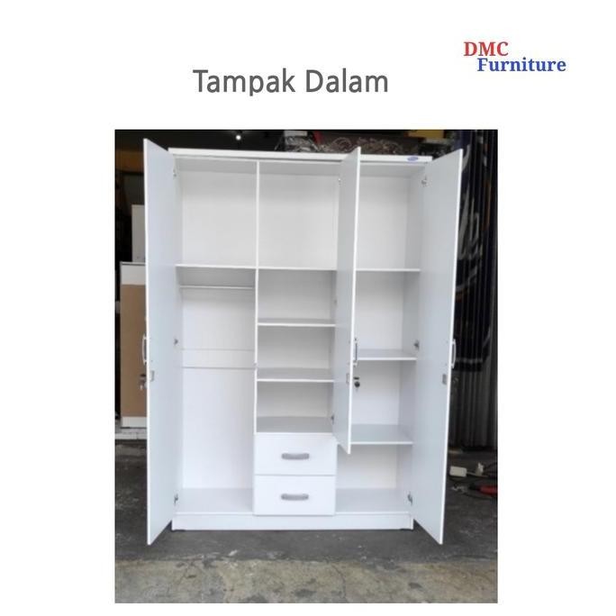 lemari baju putih 3 pintu lemari pakaian putih laci 2 cermin
