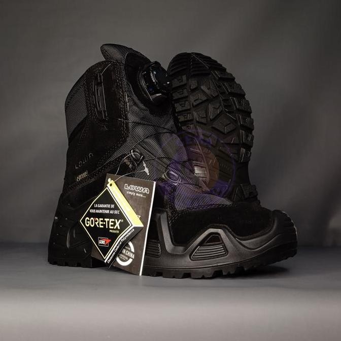 Sepatu Lowa Tactical Tali Putar Hitam / Sepatu Lowa 8 Inci Tali Putar / Sepatu Pdl Lowa Goretex / Se
