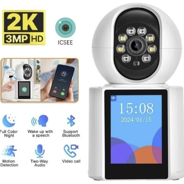 IDEALE- SMARTCOM - WIFI SMART Camera CCTV IP Camera ICSEE WIFI PTZ, Baby Monitor, Two way Video Call