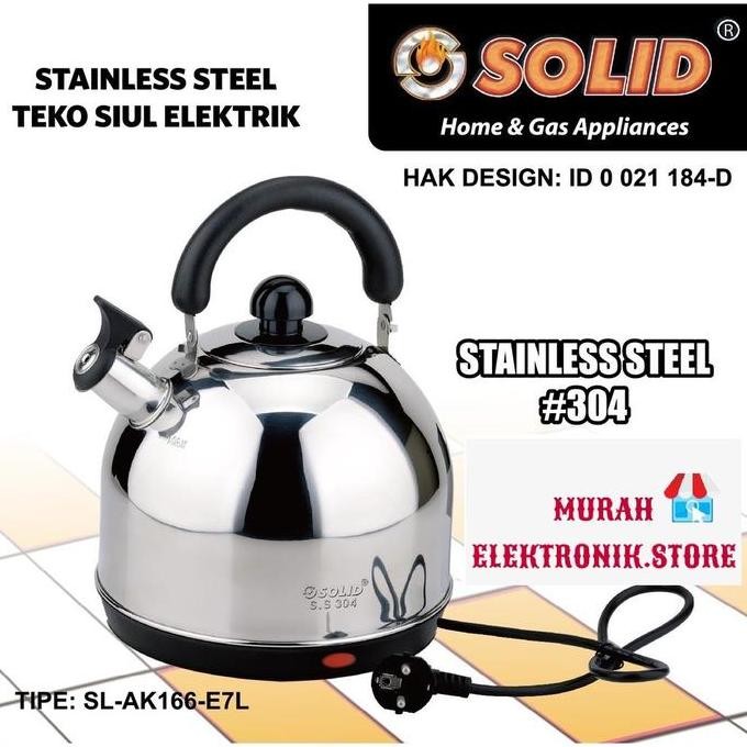 Solid Teko Listrik Bunyi Siul 5 Liter SL-AK166 5L Elektrik Stainless Steel 304 - Air Teko