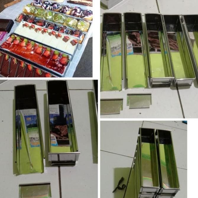 Loyang Tiramisu Sodok Kotak Panjang stainless / Loyang Tiramisu Bongkar Pasang