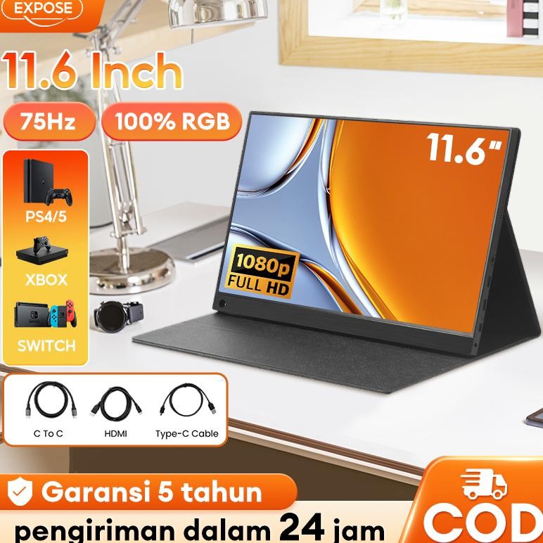 IDEALE- Portable Monitor 11.6 Inch Full HD | Plug & Play USB C HDMI | Portable Gaming Display | Port