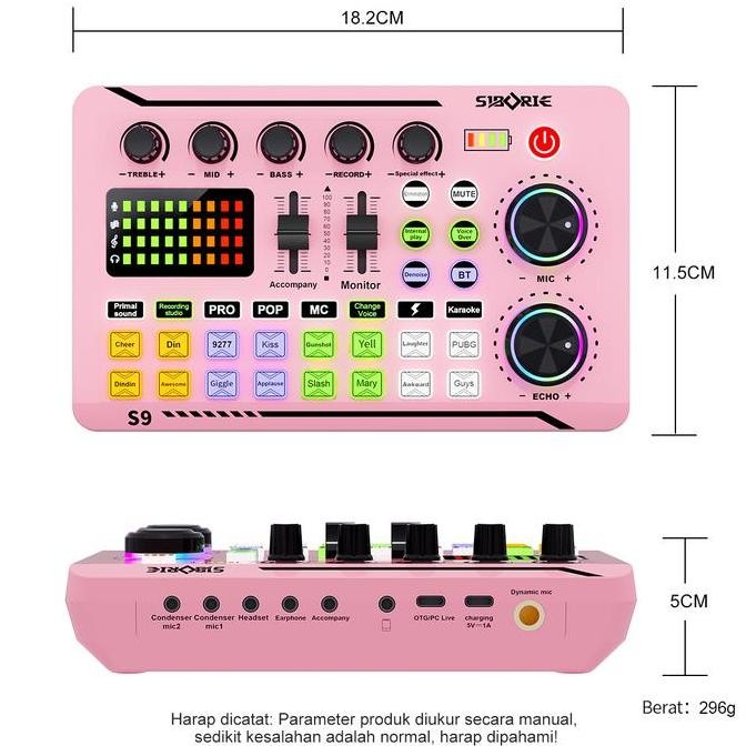 SiborieCodPaket Lengkap S9+Sf666+H2+Lampu Set Sound Card Mic Headphone Pengiriman Cepat