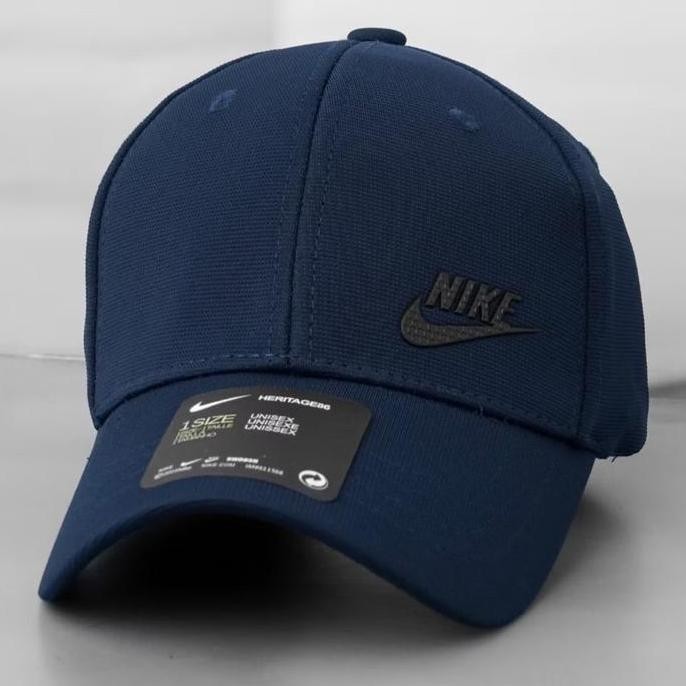 TOPI BASEBALL NIKE FONT SIDE LOGO ORIGINAL NAVY CAPS / TOPI PRIA WANITA / TOPI FULL SET
