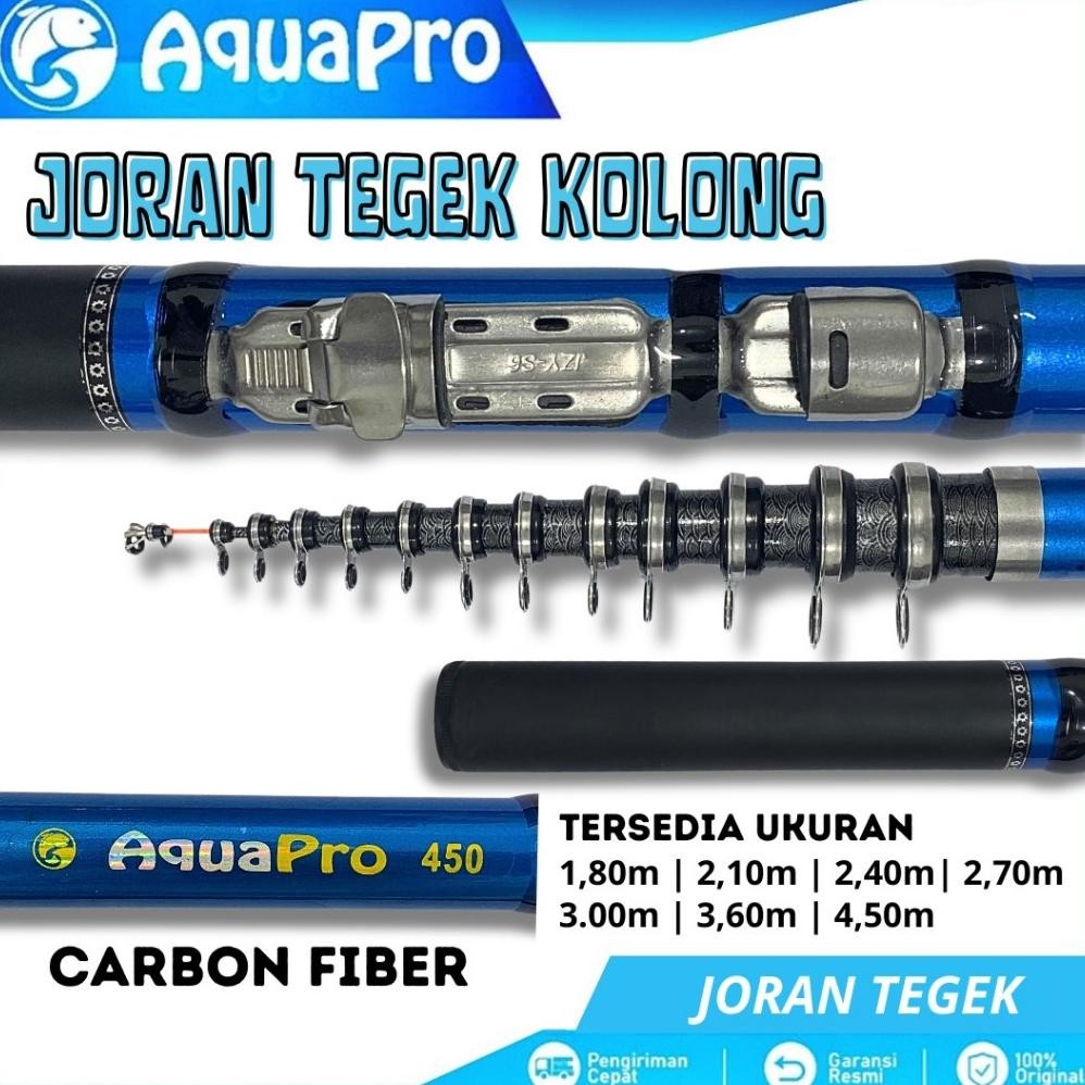 Joran Tegek Kolong Joran Tegek Telescopic Uk.180-450 Carbon Fiber Composite Action Medium Reel Seat 