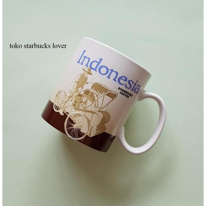 Starbucks Mug Ceramic Grande Indonesia Becak 473Ml