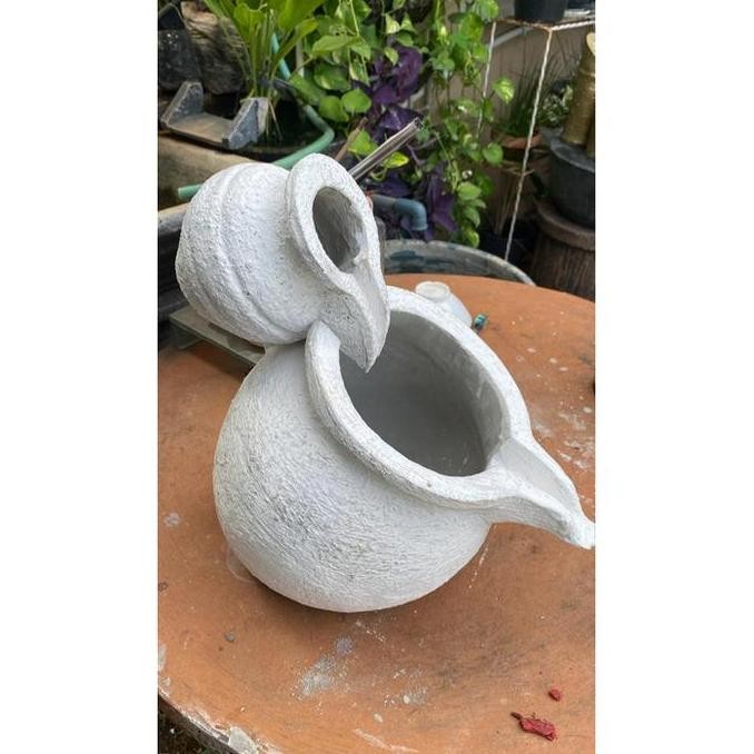 Kendi Pancuran Air Mancur Bertingkat Warna Putih | Kendi Air Mancur | Taman | Kolam